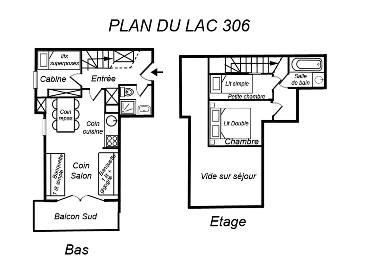 Duplex 2* skis aux pieds, 6 pers, balcon Sud - Photo 9