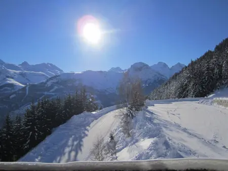 Studio 6 couchages, grand balcon vue Écrins, 300m pistes : photo 2