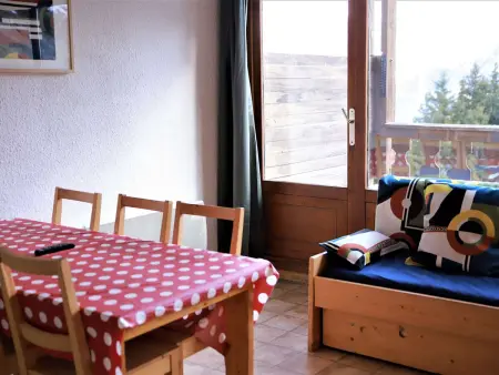 Studio 6 couchages, grand balcon vue Écrins, 300m pistes : photo 3