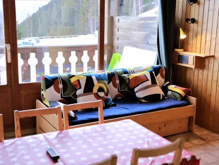Studio 6 couchages, grand balcon vue Écrins, 300m pistes : photo 4