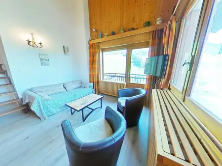 Appt 3 pièces mezzanine, 6 couchages, vue pistes ski : photo 2