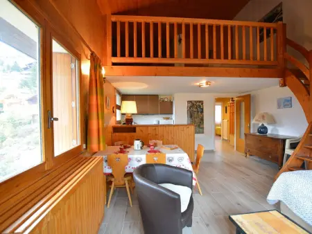 Appt 3 pièces mezzanine, 6 couchages, vue pistes ski : photo 6