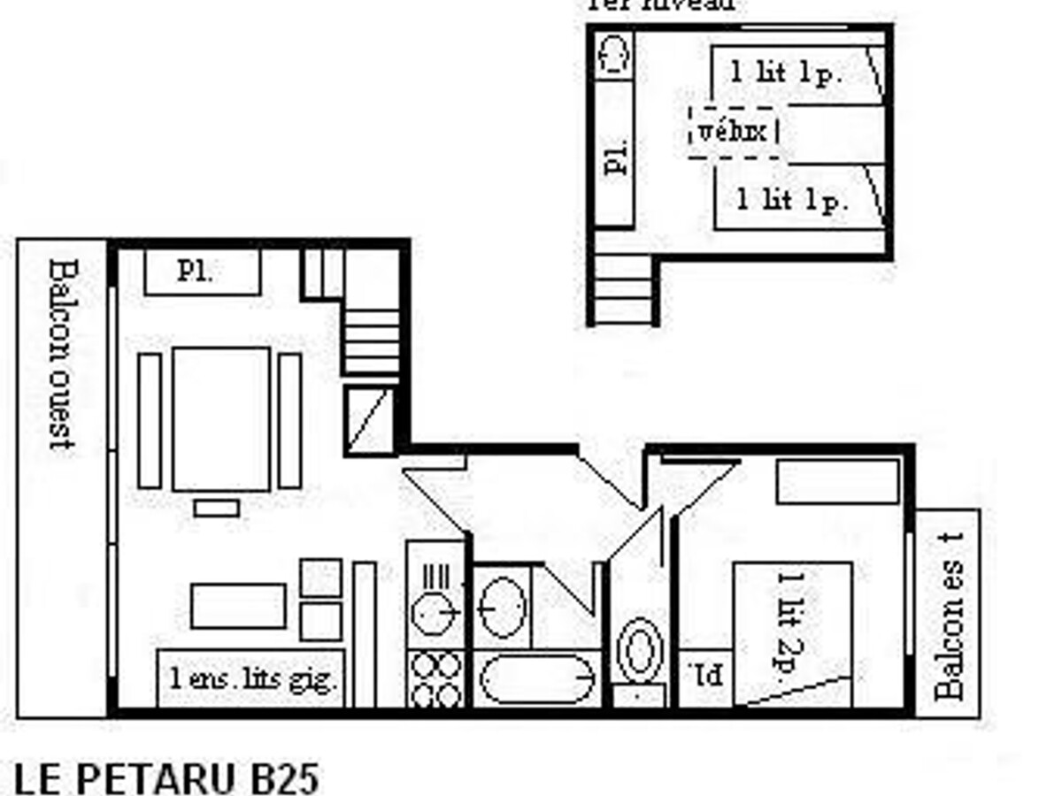 Apt 2 pièces mezzanine 6 pers, 200m pistes, centre Méribel - Photo 16