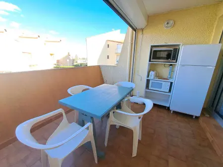 Location appartement à Marseillan Plage, Studio pour 4, terrasse sud-est, parking privé