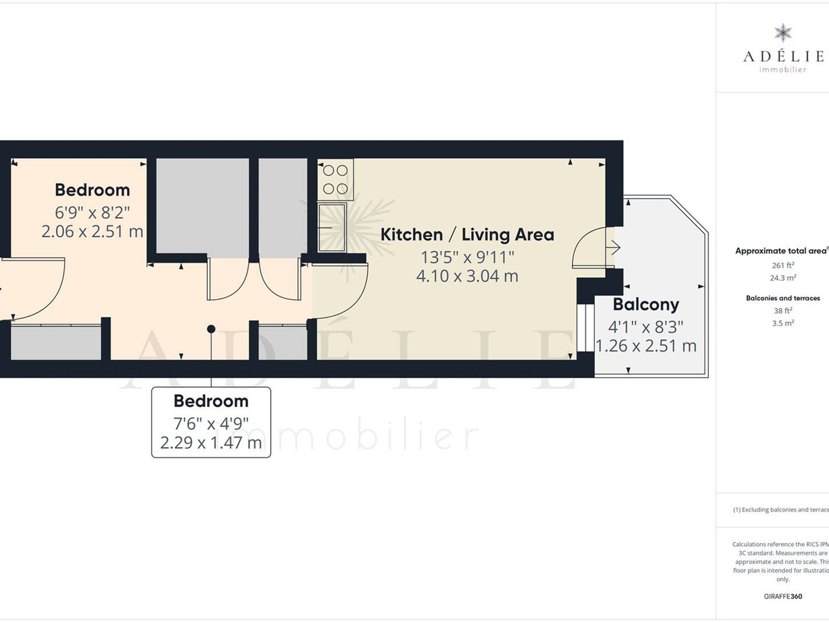 Studio cabine 26 m² balcon sud, 100 m des pistes - Photo 10