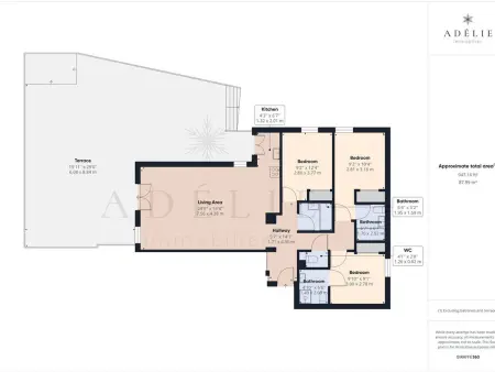 4 pièces 8 pers. Montvalezan, terrasse 65m² plein sud : photo 14