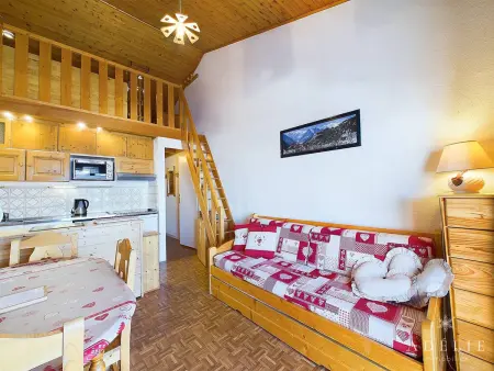 Studio cabine et mezzanine 4 pers, balcon sud à La Rosière : photo 4