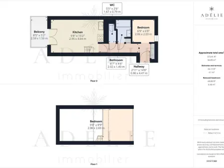 Studio cabine et mezzanine 4 pers, balcon sud à La Rosière : photo 12