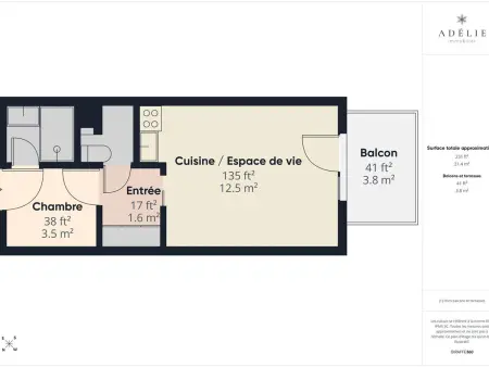 Studio 22 m² 4 pers, balcon sud-ouest, La Rosière : photo 11