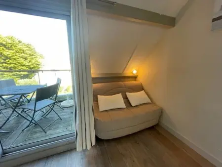 Studio mezzanine 32m² vue baie, balcon, parking, plage : photo 5