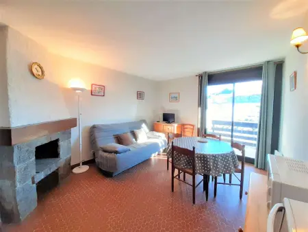 Studio 4 pers Pla d'Adet, balcon sud, vue station