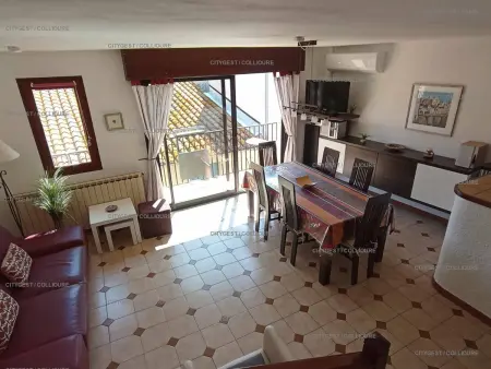 Duplex climatisé 100m plage, 3 chambres, garage à Collioure