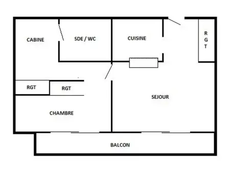 Appartement 2 pièces + cabine vue mer, piscine et plage : photo 13