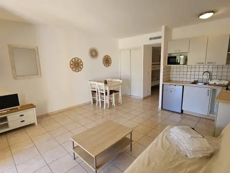 Studio climatisé avec piscine à 150m de la plage : photo 3