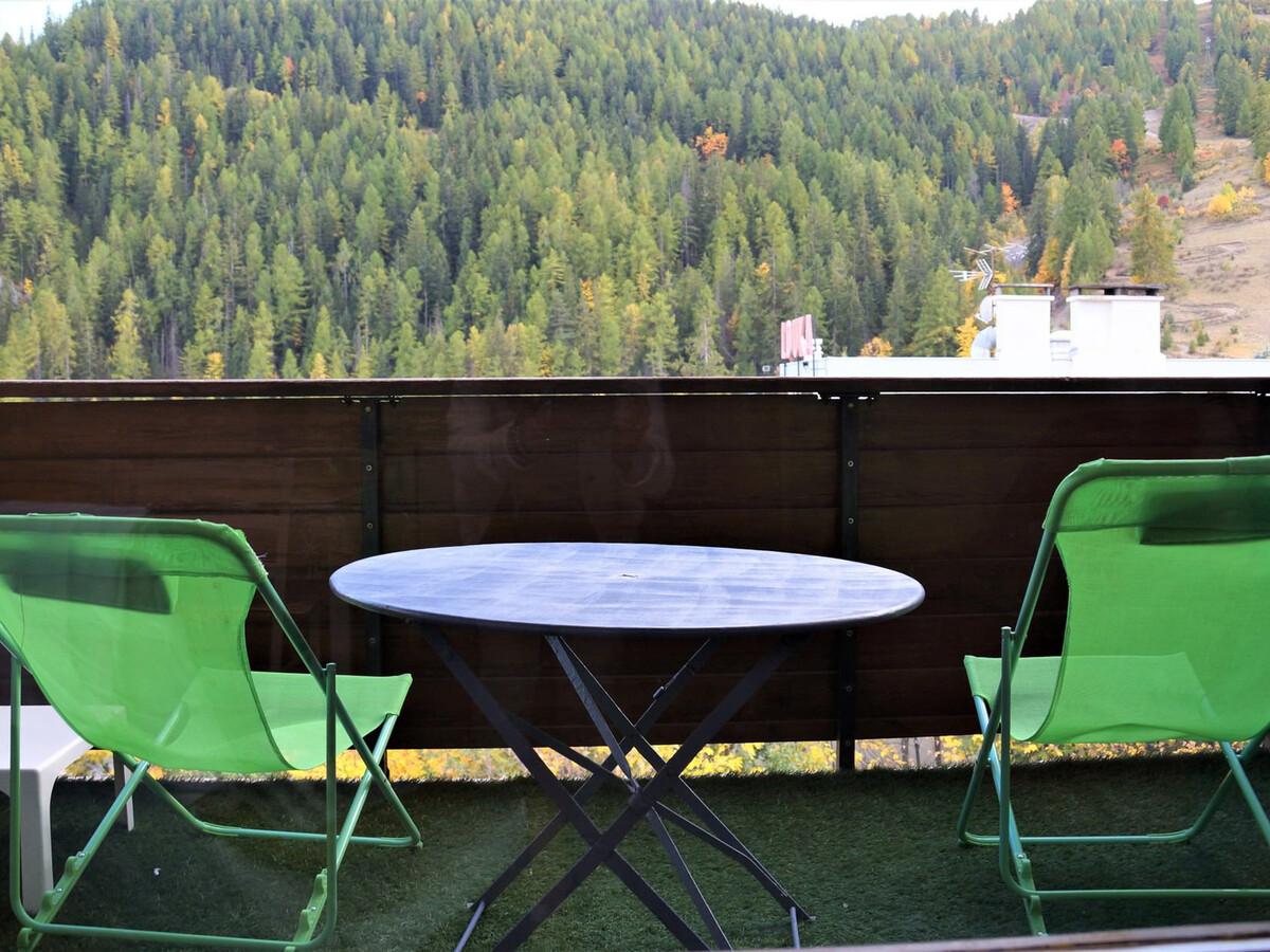 Studio 4 pers Pra Loup 1600 : terrasse sud vue pistes - Photo 6