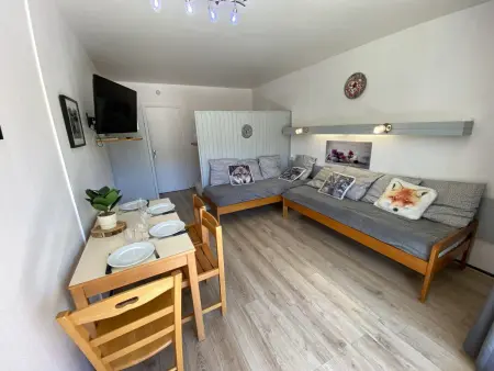 Studio rénové 4 pers, balcon, face aux pistes, commerces, animaux admis : photo 2