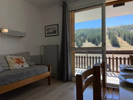 Studio rénové 4 pers, balcon, face aux pistes, commerces, animaux admis : photo 4