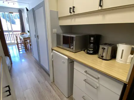 Studio rénové 4 pers, balcon, face aux pistes, commerces, animaux admis : photo 7
