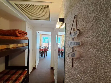 Studio cabine 6 pers. Pra-Loup, balcon sud vue pistes : photo 2