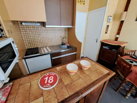 Studio cabine 6 pers. Pra-Loup, balcon sud vue pistes : photo 5
