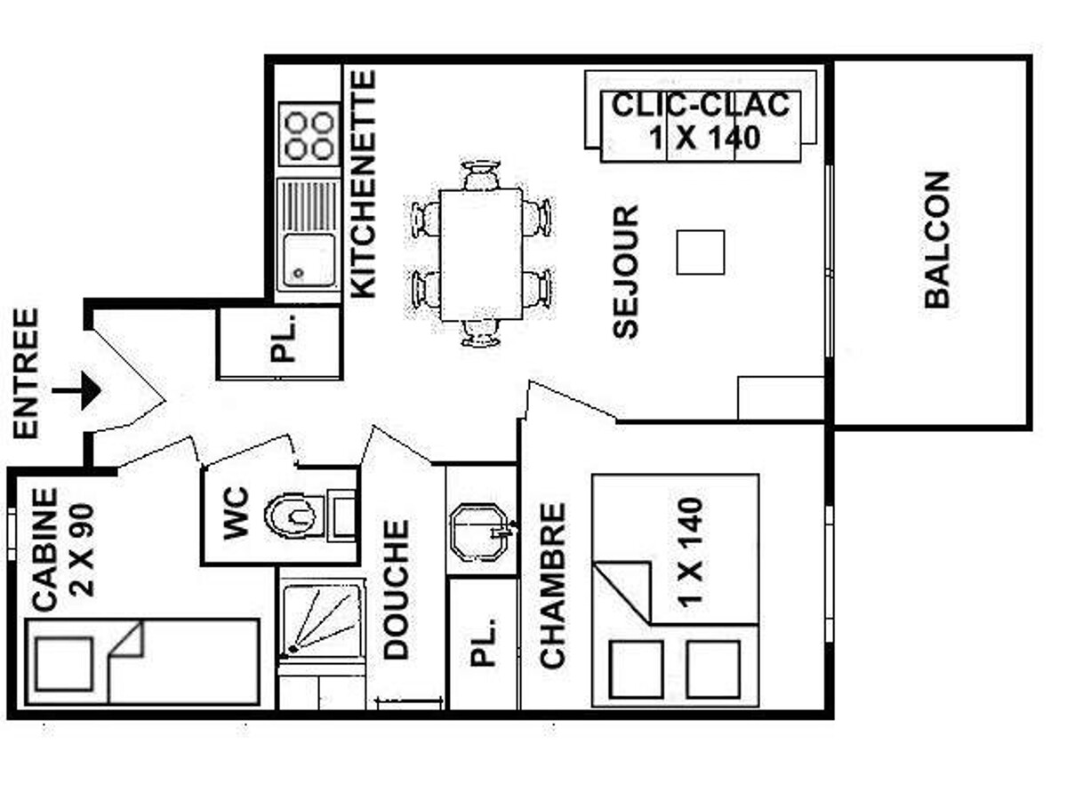 Appartement 2 pièces cabine aux Saisies, 6 pers. - Photo 3