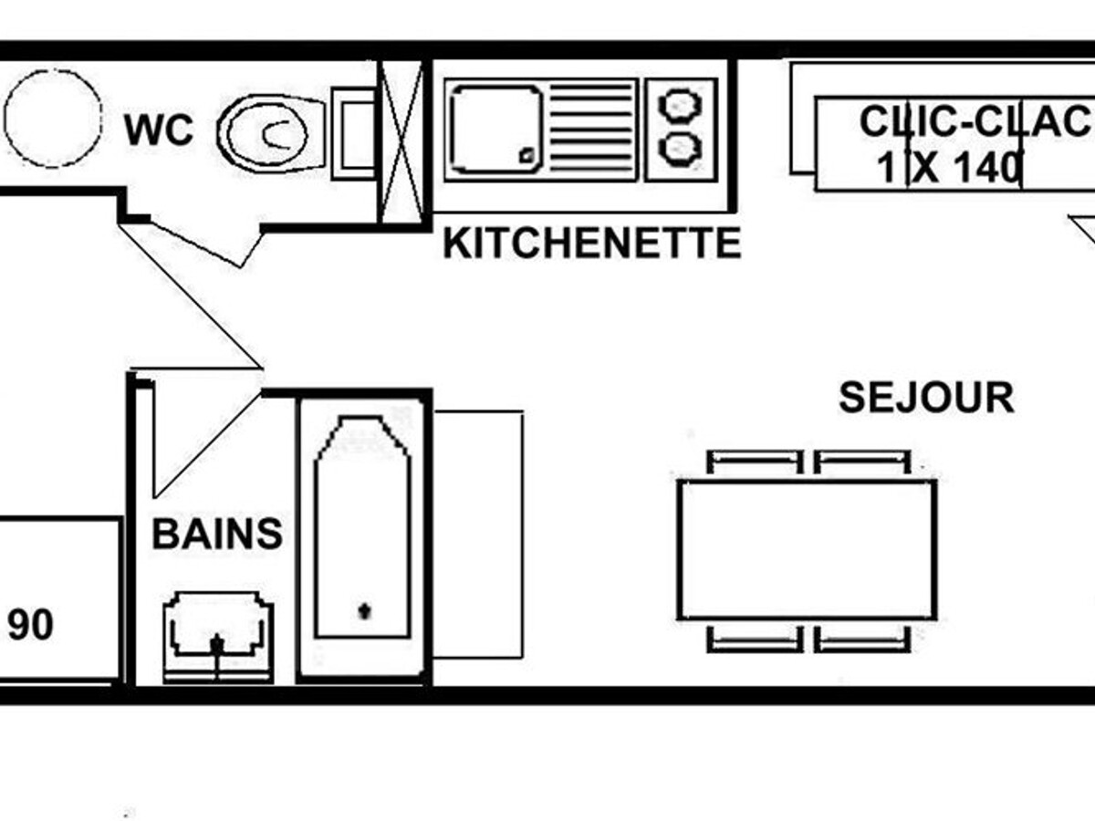 Studio cabine 4 pers. Les Saisies, balcon vue Beaufortain - Photo 3