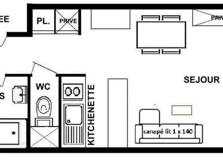Appartement 2 pièces cosy, balcon sud-ouest, centre Les Saisies : photo 3