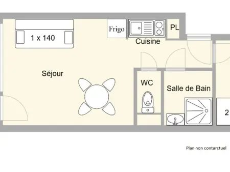 Studio cabine 4 pers Les Saisies, balcon sud proche pistes : photo 3