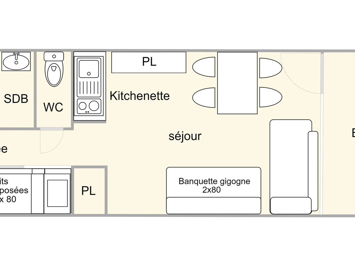 Studio 4 pers aux Saisies, balcon sud-est, centre station - Photo 3