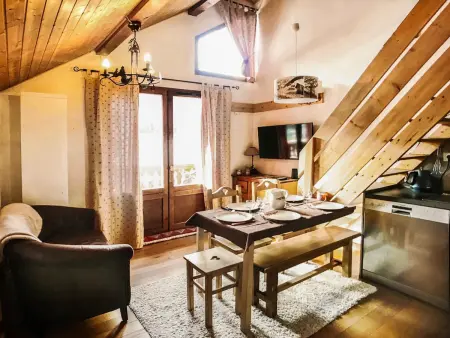 Location appartement à Valloire, Studio cabine + mezzanine pour 4, balcon et vue Ouest à Valloire