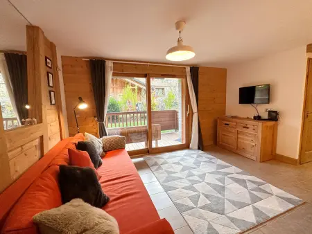 T3 Samoëns village, terrasse jardin et ski-bus 50m : photo 2