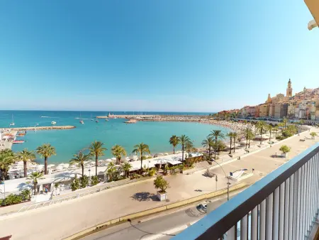 Location appartement à Menton, Superbe 2P au 5ème étage avec terrasse face à la mer et parking privé - Menton, Garavan