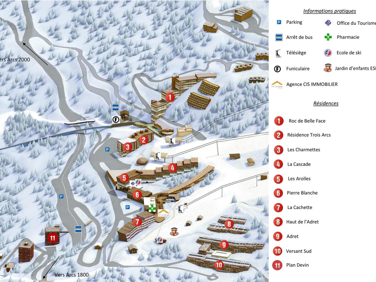 Studio 21m² balcon sud vue pistes aux Arcs 1600 - Photo 11