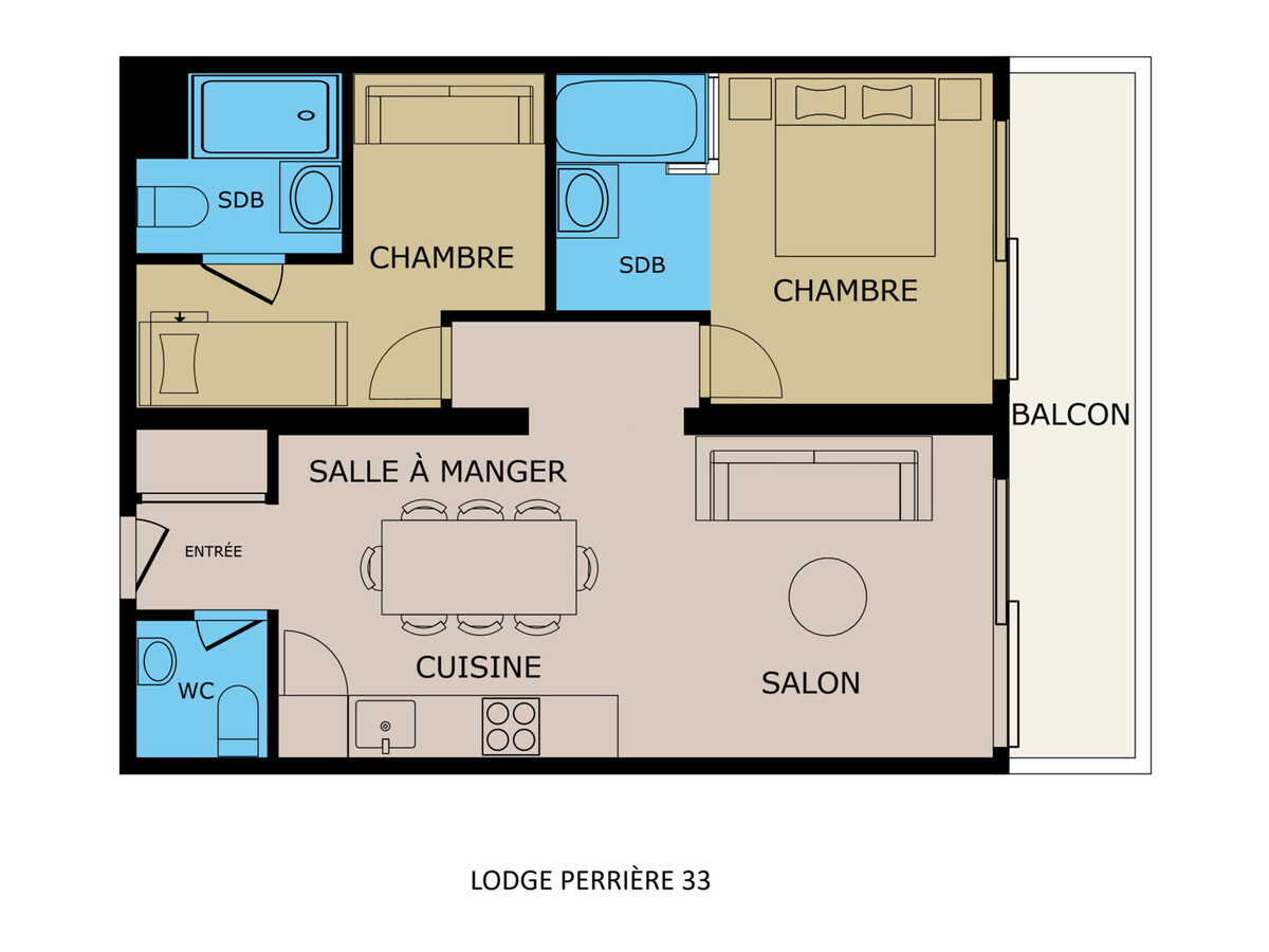 Lodge Perrière : Appartement 4★ sud avec balcon vue montagne - Photo 12
