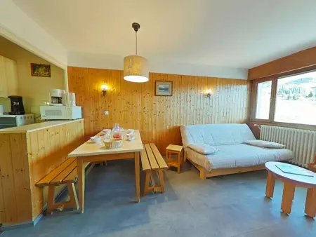 Location appartement à Le Grand Bornand, Studio 4 personnes avec balcon ensoleillé au Chinaillon