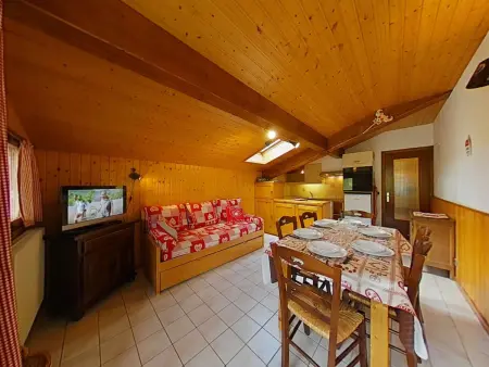 Location appartement à Le Grand Bornand, Appartement ensoleillé 2 étoiles, 6 couchages, proche pistes, balcon sud, navette ski