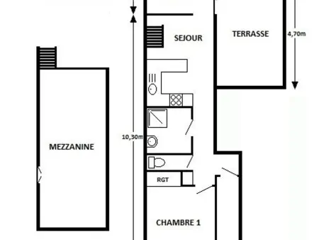 Appartement T2 Mezzanine, 6 pers., Piscine, Clim, Port Barcarès : photo 9