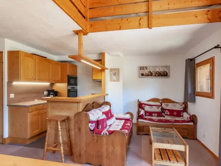 Location appartement à Méribel, Chalet cosy à Méribel avec mezzanine et cuisine équipée