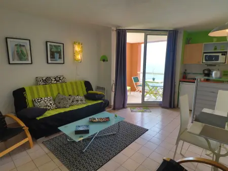 Studio cabine 3 pers à Sète, terrasse vue mer et piscine : photo 2