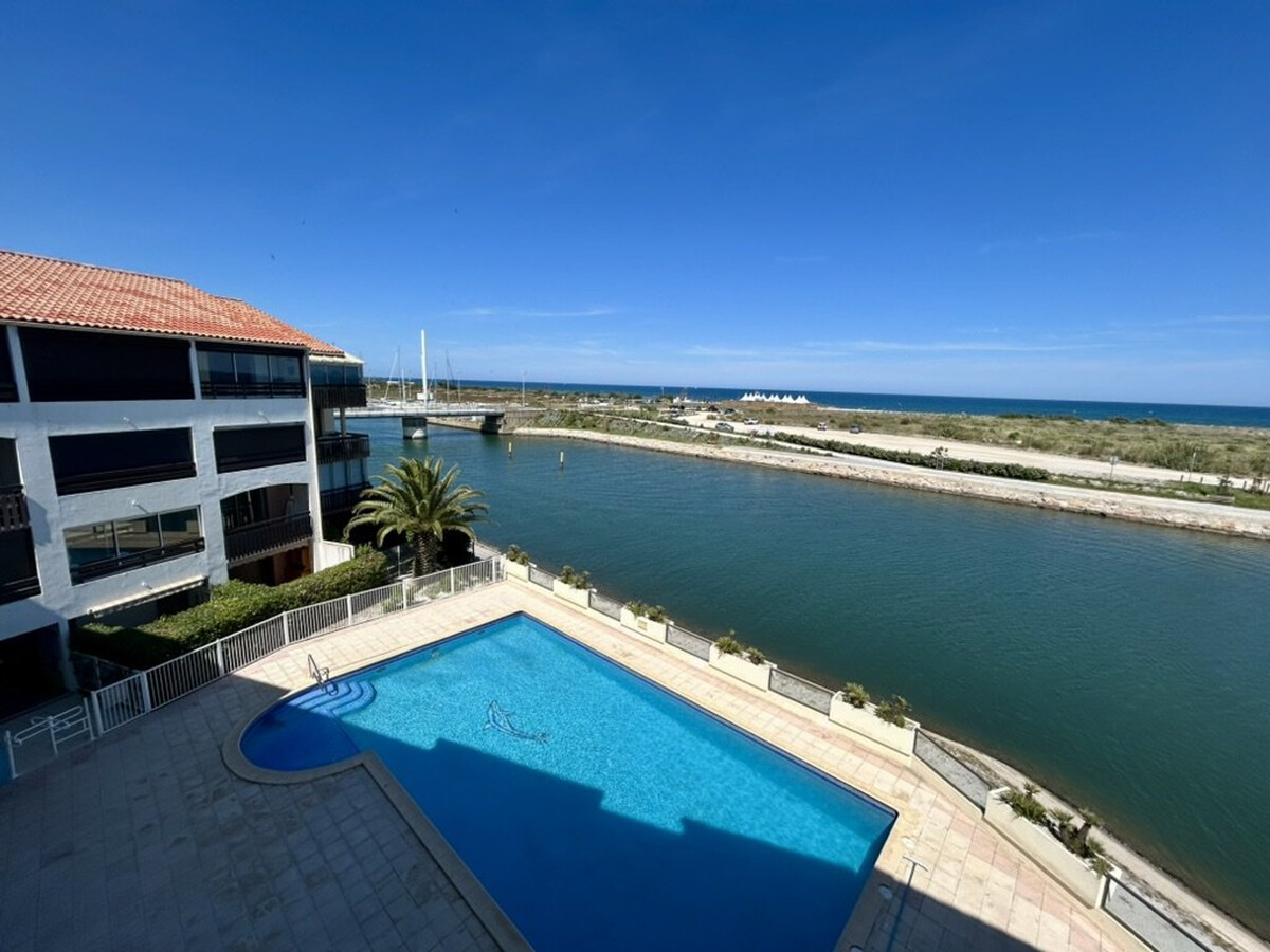 Studio cabine face marina à Saint-Cyprien, piscine été - Photo 15