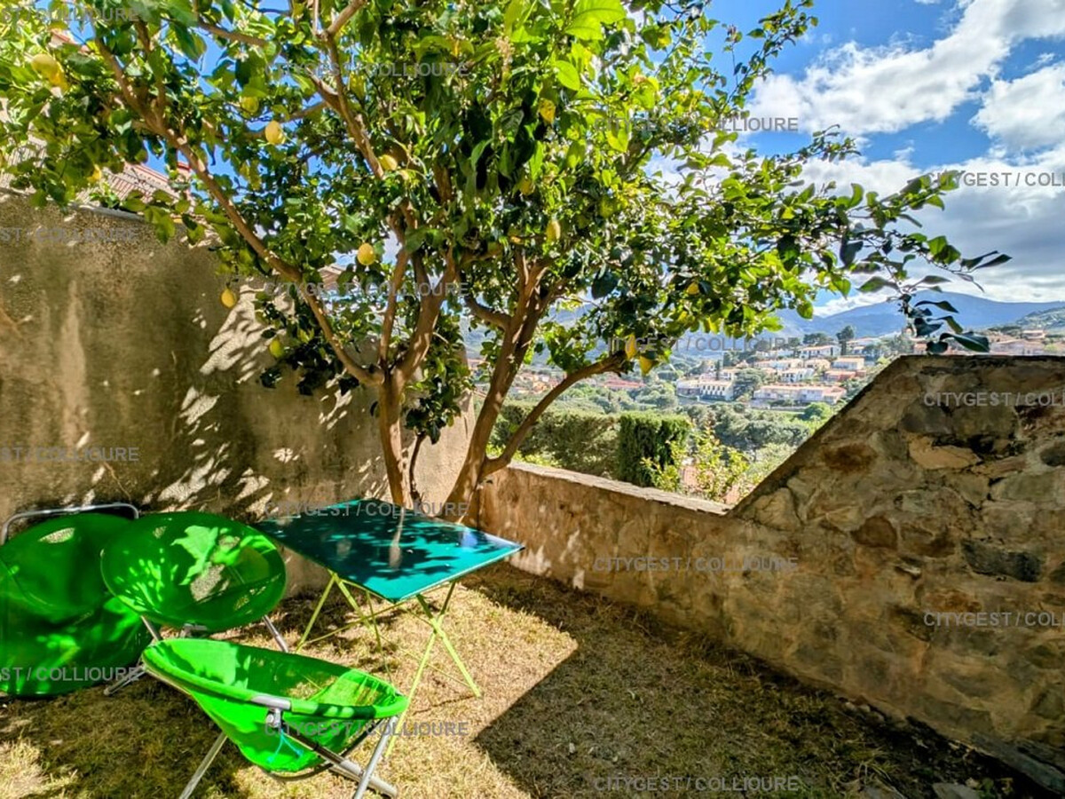 F2 Collioure avec terrasse, vue collines et parking privé - Photo 2
