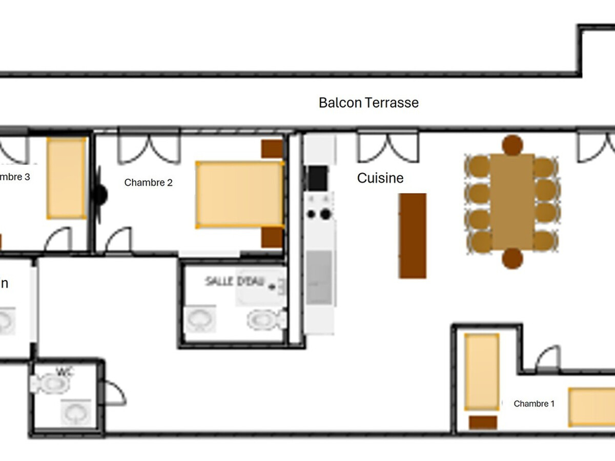 Appartement 4 pièces Valloire, terrasse sud 25m², 9 personnes - Photo 15