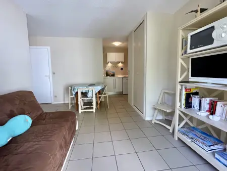 T2 cabine avec grande terrasse sans vis à vis, parking privatif, à 100m des plages - Photo 3