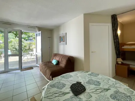 T2 cabine avec grande terrasse sans vis à vis, parking privatif, à 100m des plages - Photo 6