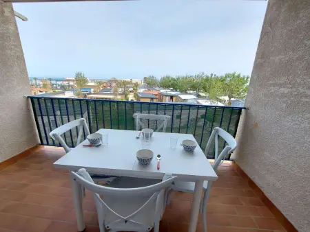 Location appartement à Marseillan Plage, Studio Cabine Mezzanine, 6 Pers, Terrasse Sud, Près Quai, Parking Privé