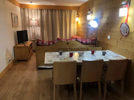 Location appartement à Belle Plagne, Appartement chaleureux au pied des pistes, 7 personnes