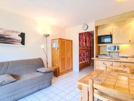 Location appartement à Flaine, Studio rénové avec balcon proche des pistes, casier à ski