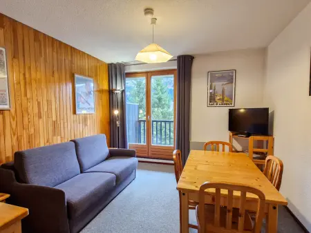 Studio cabine 25m² balcon sud à Flaine, 4 personnes