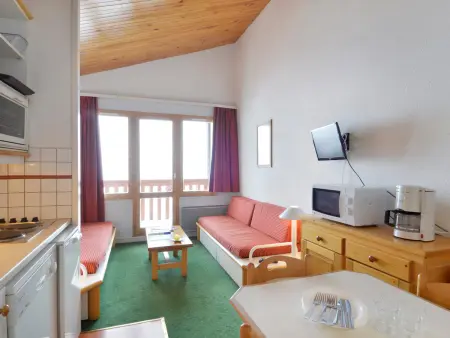 Location appartement à Belle Plagne, Appartement skis aux pieds, balcon, 6 personnes