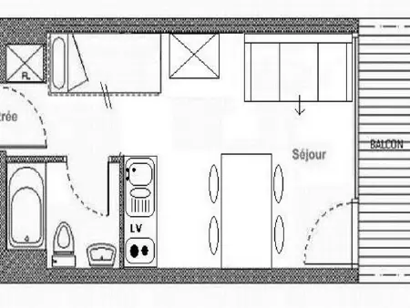 Studio rénové 22m² aux Menuires, 4 pers, accès pistes : photo 11